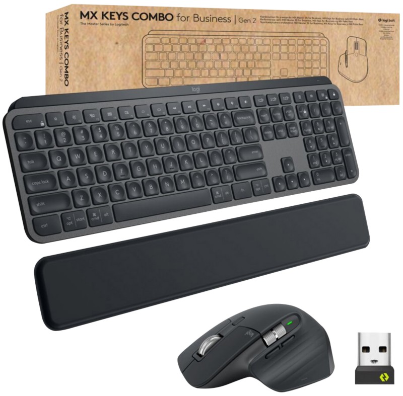 Thumbnail - Logitech Business Gen 2 Tastatur und Maus Kabellos QWERTY mit Bluetooth Graphit 920-010926