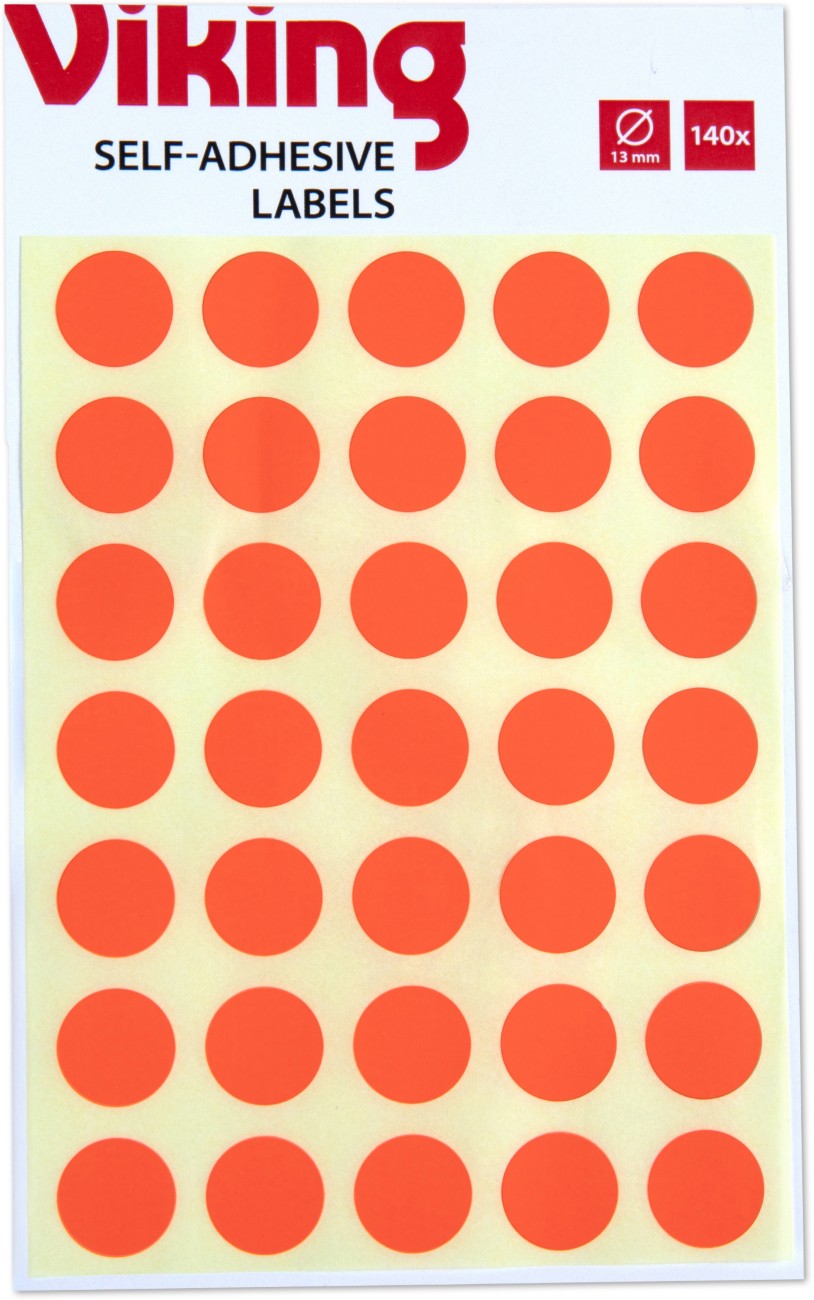 Viking Marking Dots Adhesive Red 13 Mm Pack Of 140