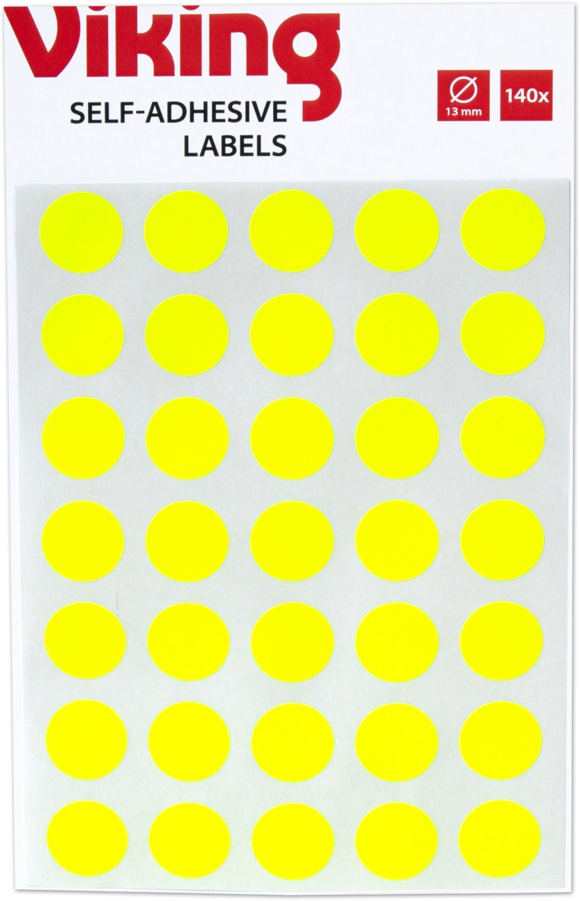 Viking Marking Dots Adhesive Yellow 13 Mm Pack Of 140