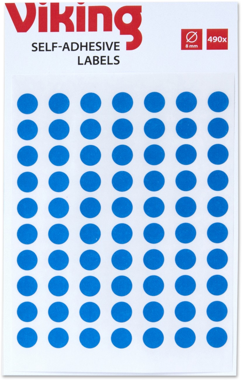 Viking Marking Dots Adhesive Blue 8 Mm Pack Of 490