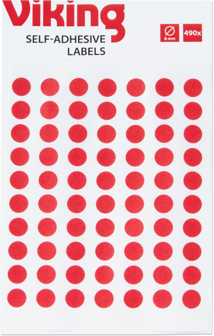 Viking Marking Dots Adhesive Red 8 Mm Pack Of 490