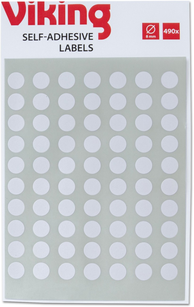 Viking Marking Dots Adhesive White 8 Mm Pack Of 490