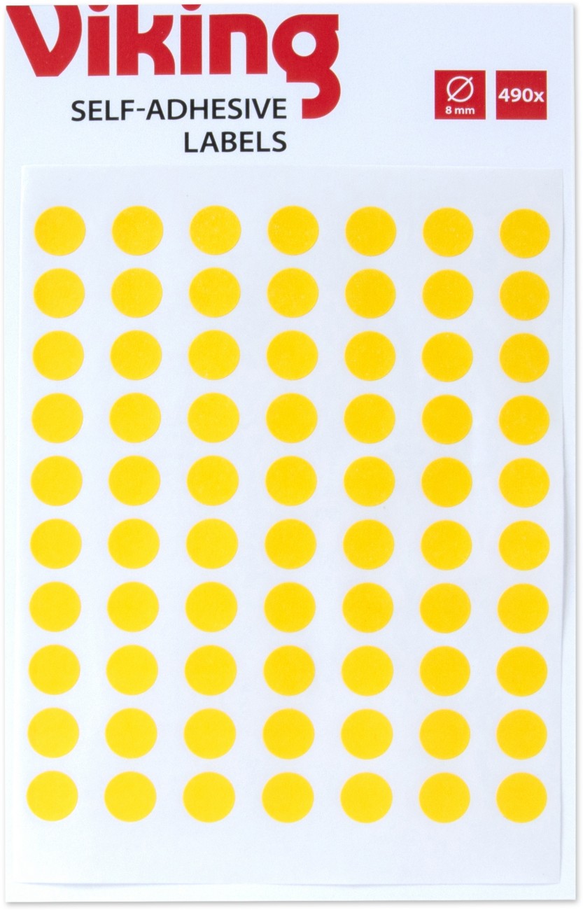 Viking Marking Dots Adhesive Yellow 8 Mm Pack Of 490