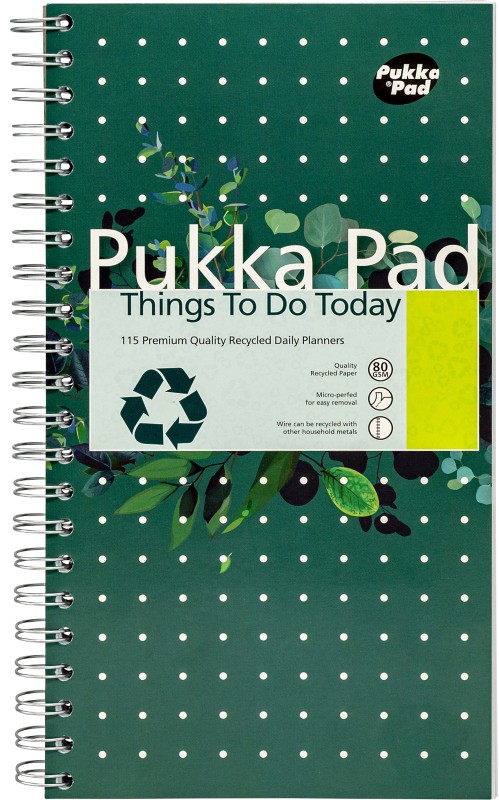 Pukka Notizblock 152 x 280 mm Doppeldraht Hardback Grün Nicht gelocht 9766-REC 3 Stück à 230 Blatt