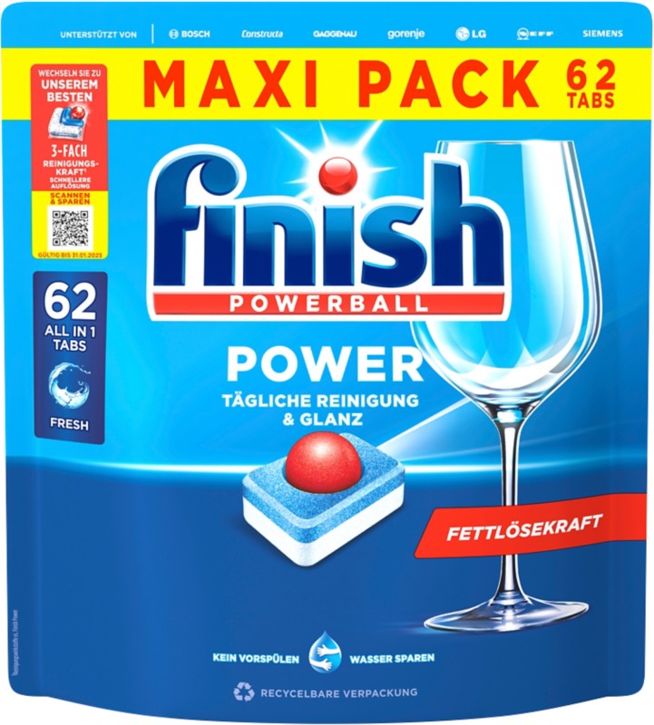 Finish Power Fresh Spülmaschinentabs Tabs 3283901 62 Stück