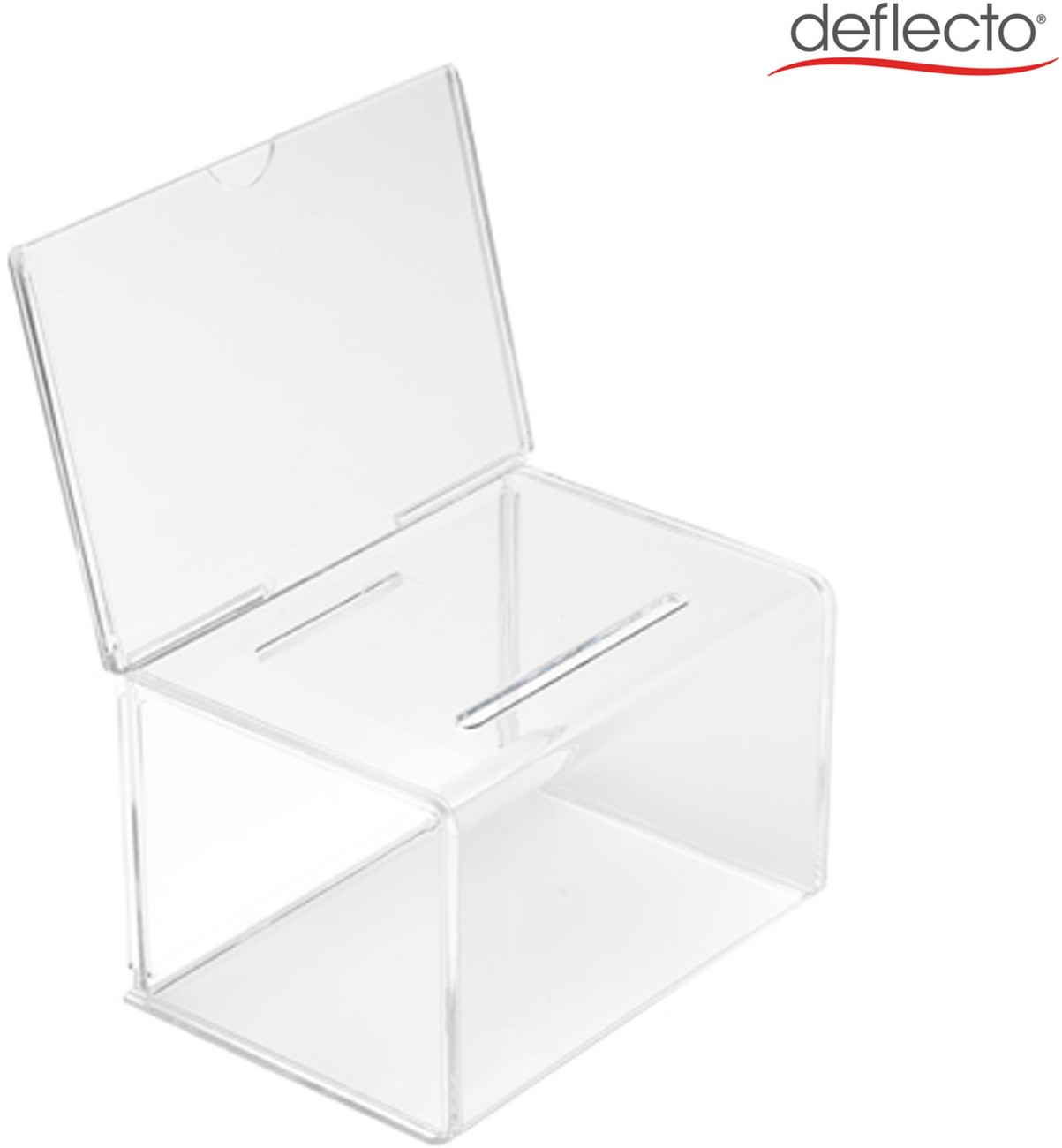 Deflecto Suggestion Box Retangle 16.5 (W) X 13.5 (D) X 20.5 (H) Cm Transparent