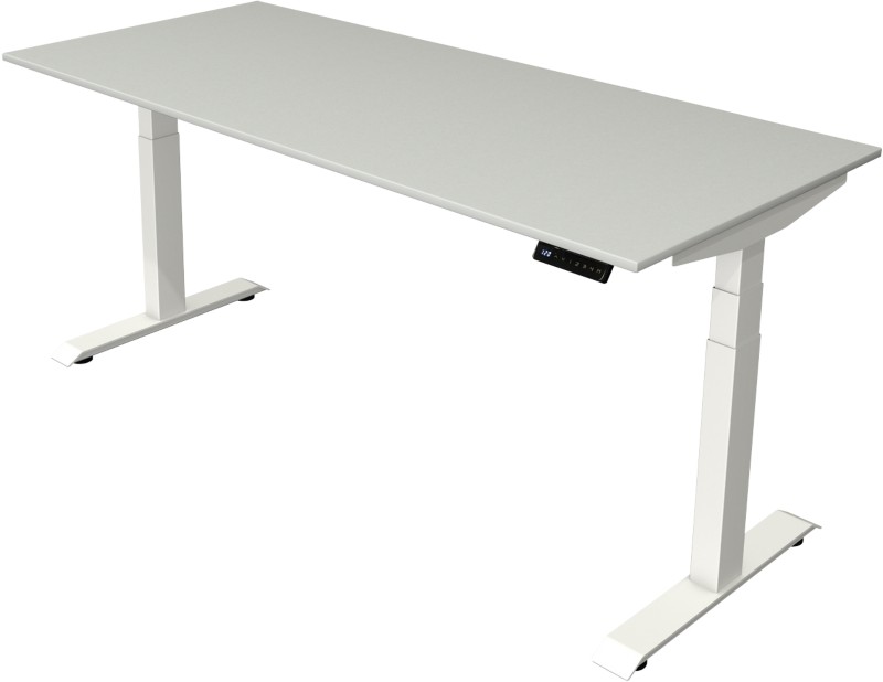 Kerkmann Elektronisch Höhenverstellbar Sitz-Stehschreibtisch Hellgrau T-Fuß 1.800 (B) x 800 (T) x 1.290 (H) mm Metall, H...