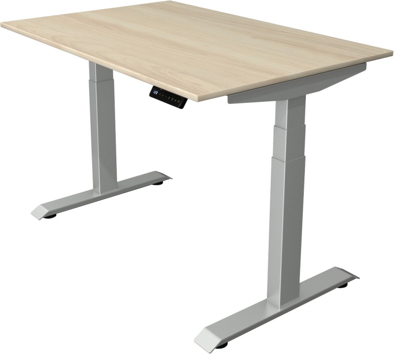 Kerkmann Elektronisch Höhenverstellbar Sitz-Steh-Schreibtisch Ahorn T-Fuß 1.200 (B) x 800 (T) x 1.290 (H) mm Metall, Hol...