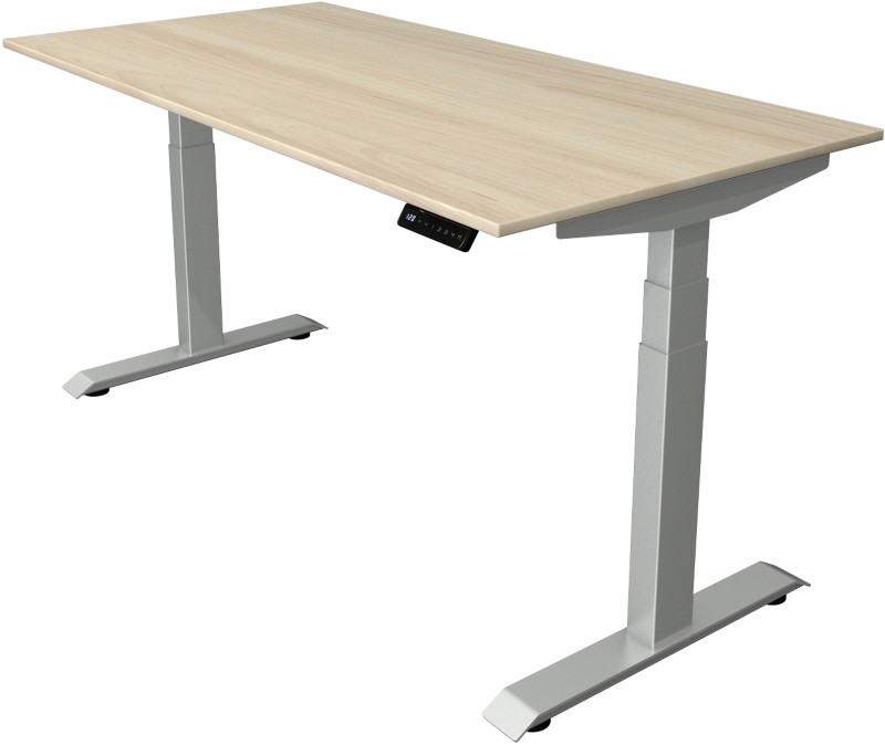 Kerkmann Elektronisch Höhenverstellbar Sitz-Stehschreibtisch Ahorn T-Fuß 1.600 (B) x 800 (T) x 1.290 (H) mm Metall, Holz