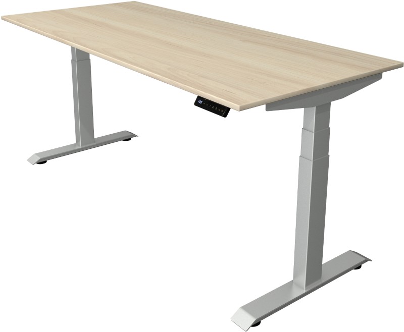 Kerkmann Elektrisch Höhenverstellbar Sitz-Stehschreibtisch Ahorn T-Fuß 1.800 (B) x 800 (T) x 1.290 (H) mm Metall, Holz