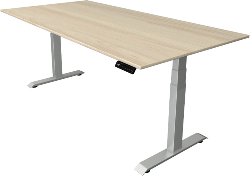Kerkmann Elektrisch Höhenverstellbar Sitz-Stehschreibtisch Ahorn T-Fuß 2.000 (B) x 1.000 (T) x 1.290 (H) mm Metall, Holz
