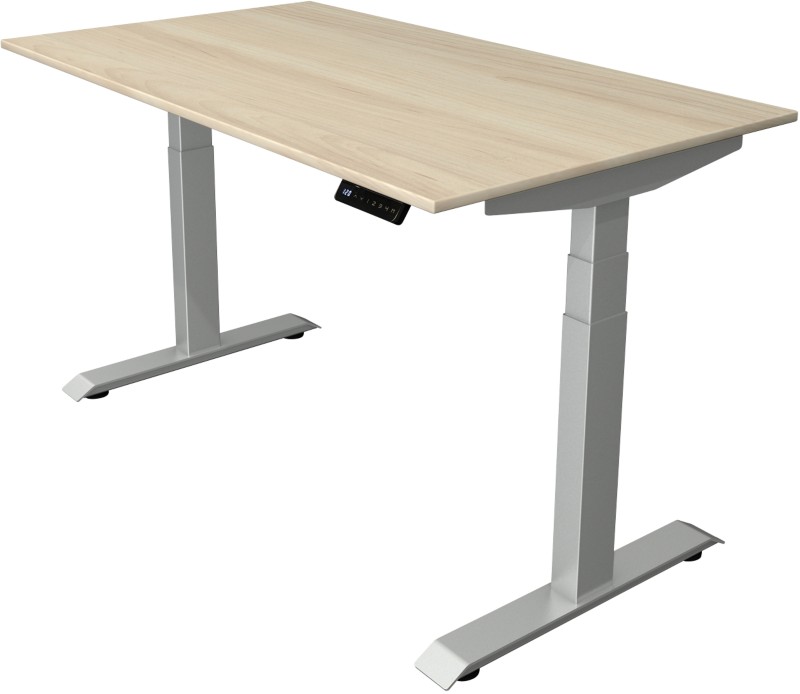 Kerkmann Elektronisch Höhenverstellbar Sitz-Steh-Schreibtisch Ahorn T-Fuß 1.400 (B) x 800 (T) x 1.290 (H) mm Metall, Hol...
