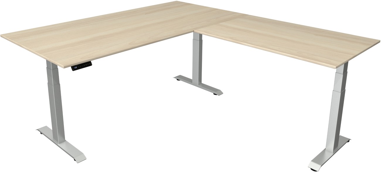 Kerkmann Move4 Elektronisch Höhenverstellbar Sitz-Stehschreibtisch Ahorn T-Fuß 2.000 (B) x 2.200 (T) x 1.290 (H) mm Holz...