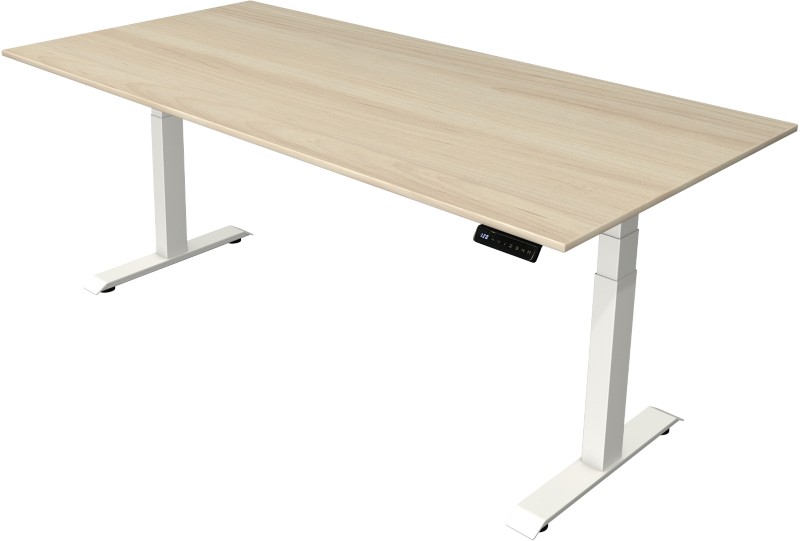 Kerkmann Elektronisch Höhenverstellbar Sitz-Stehschreibtisch Ahorn T-Fuß 2.000 (B) x 1.000 (T) x 1.290 (H) mm Metall, Ho...