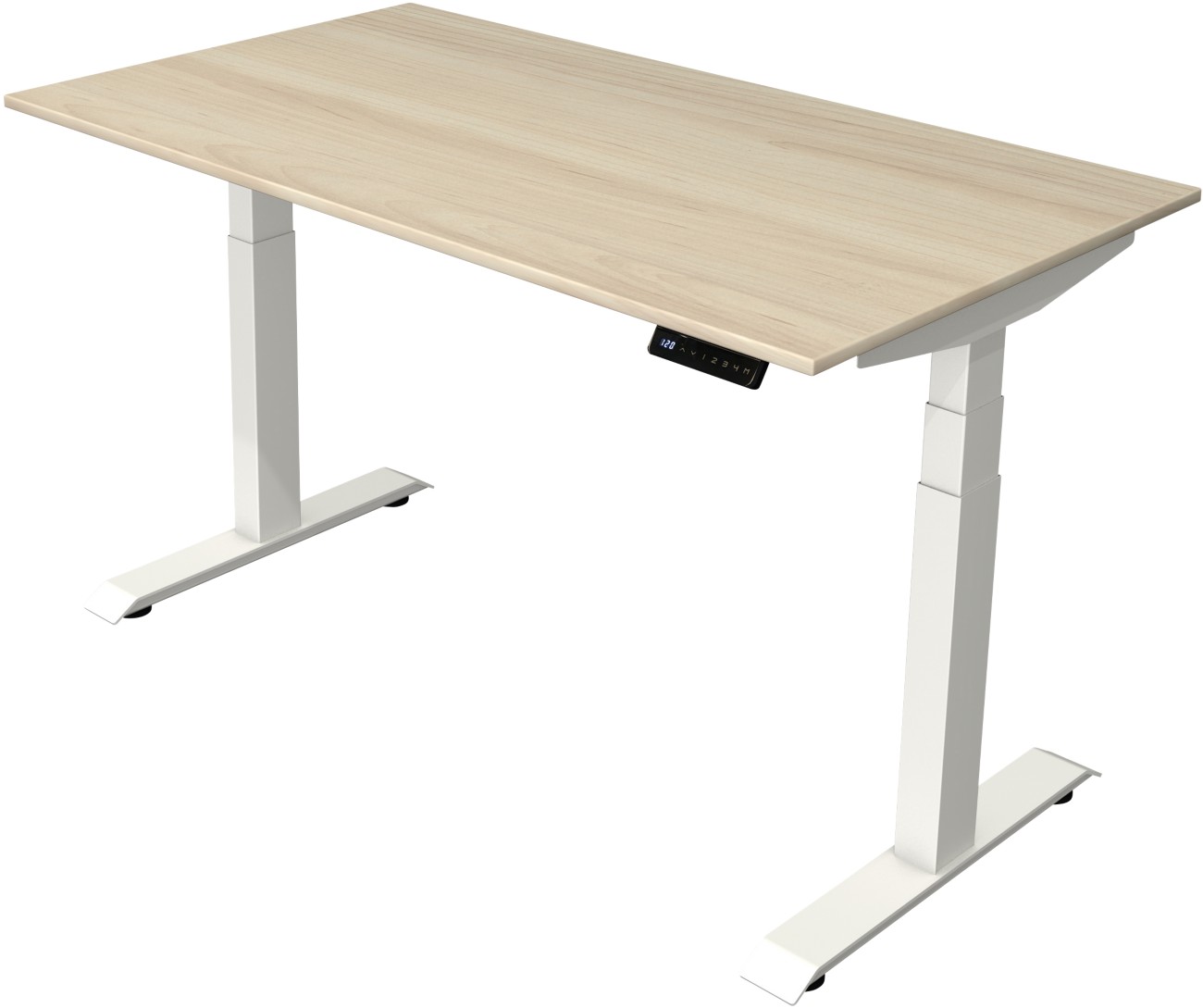 Kerkmann Move4 Elektronisch Höhenverstellbar Sitz-Stehschreibtisch Ahorn T-Fuß 1.400 (B) x 800 (T) x 1.290 (H) mm Holz, ...