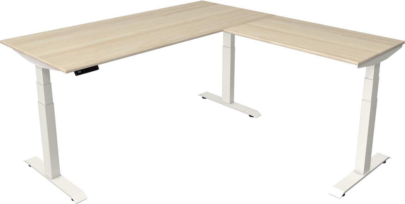 Kerkmann Elektronisch Höhenverstellbar Sitz-Stehschreibtisch Ahorn T-Fuß 1.800 (B) x 1.800 (T) x 1.290 (H) mm Metall, Ho...