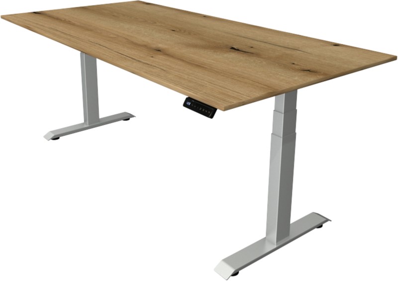 Kerkmann Elektronisch Höhenverstellbar Sitz-Stehschreibtisch Eiche T-Fuß 2.000 (B) x 1.000 (T) x 1.290 (H) mm Metall, Ho...