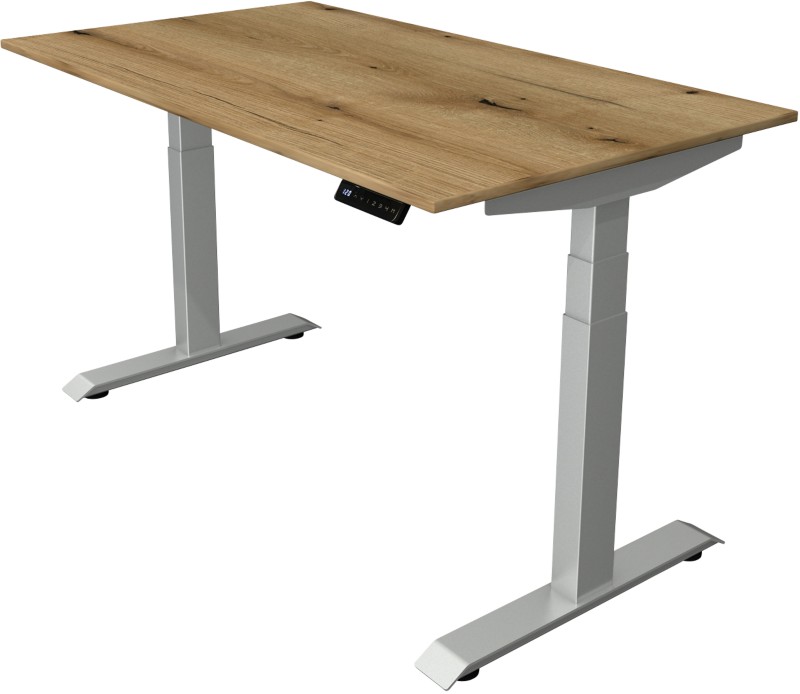 Kerkmann Elektronisch Höhenverstellbar Sitz-Steh-Schreibtisch Ahorn T-Fuß 1.400 (B) x 800 (T) x 1.290 (H) mm Metall, Hol...