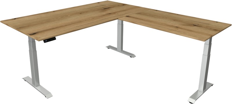 Kerkmann Elektronisch Höhenverstellbar Sitz-Steh-Schreibtisch Ahorn T-Fuß 2.000 (B) x 2.200 (T) x 1.290 (H) mm Metall, H...