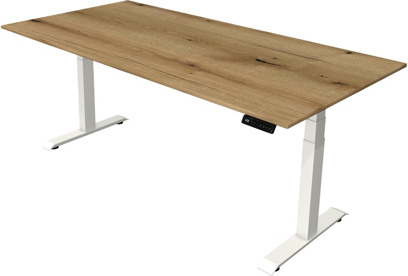 Kerkmann Elektronisch Höhenverstellbar Sitz-Steh-Schreibtisch Ahorn T-Fuß 2.000 (B) x 1.000 (T) x 1.290 (H) mm Metall, H...