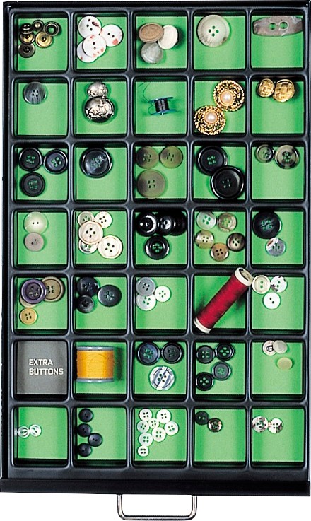 Thumbnail - Bisley 35 Fächer Kunststoff Schubladen-Einsatz 234 x 365 x 22 mm Schwarz