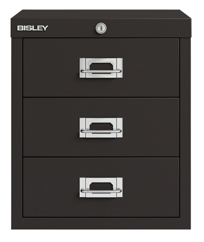 Bisley Metall Schubladenschrank 3 Schübe 279 x 407 x 325 mm Schwarz