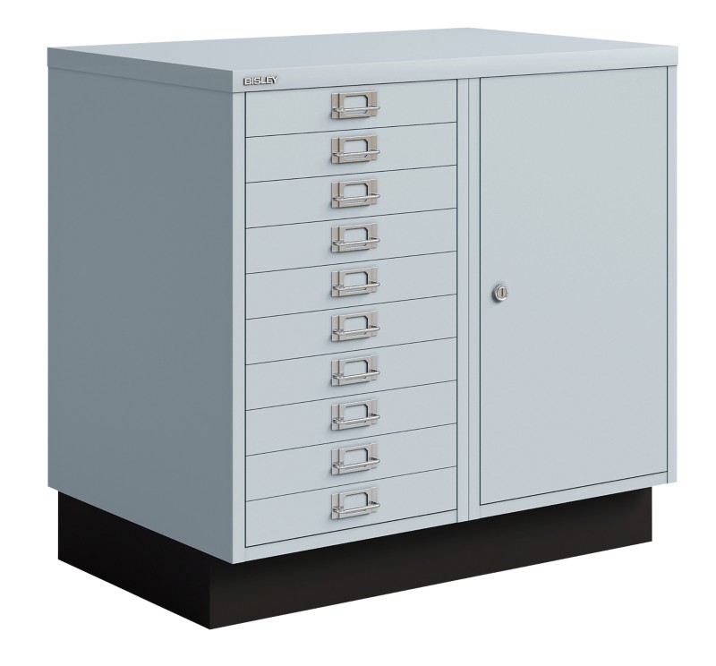 Bisley Metall Schubladenschrank 10 Schübe 700 x 452 x 670 mm Grau
