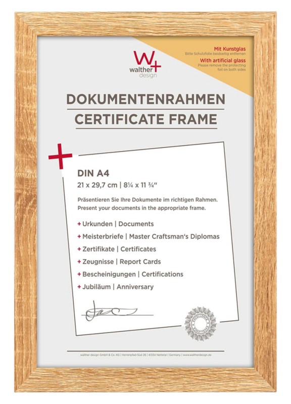walther design DIN A4 Bilderrahmen Braun Holz EFX130E 23,1 (B) x 2,1 (T) x 33,1 (H) cm
