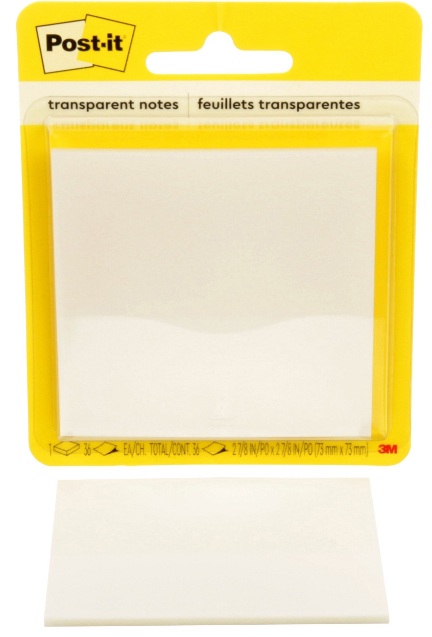 Post-it Haftnotizen 73 x 73 mm Blanko Transparent 36 Blatt
