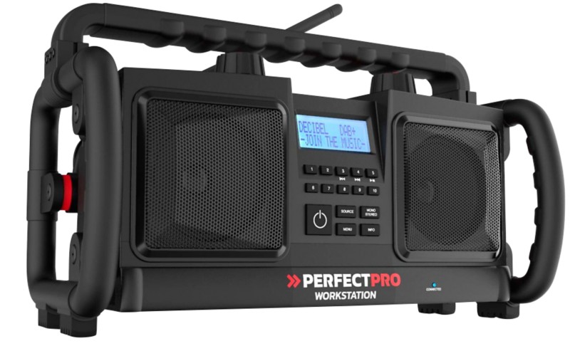 PERFECTPRO WORKSTATION Baustellenradio WS3 Schwarz
