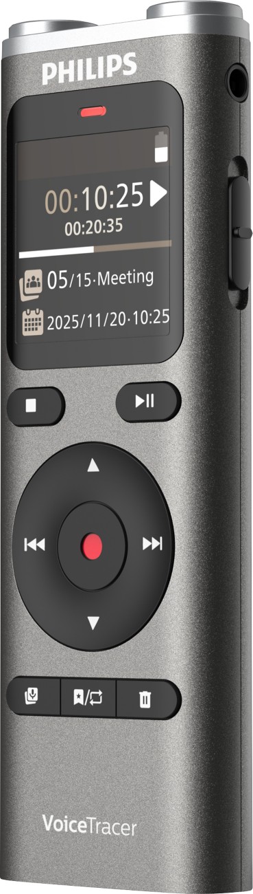 Philips Voice Tracer Digital Voice Recorder 8 Gb Dvt2025 Grey