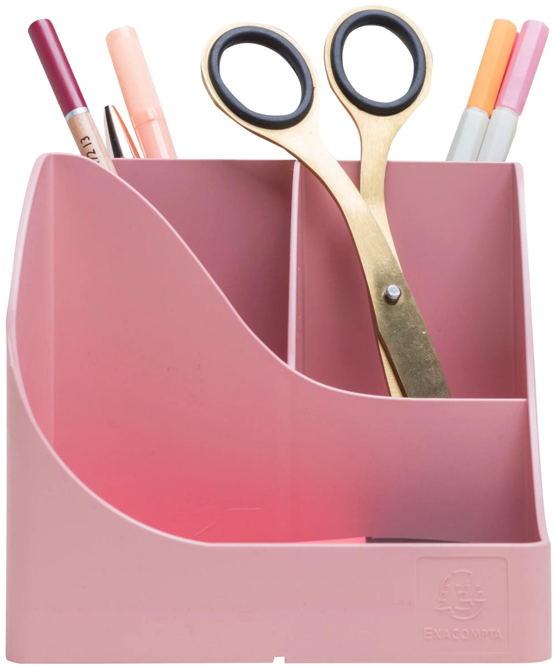 Exacompta Autentik Pen Holder 5 Compartments Plastic Pink