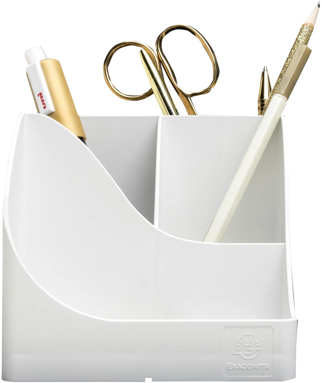 Exacompta Autentik Pen Holder 5 Compartments Plastic White