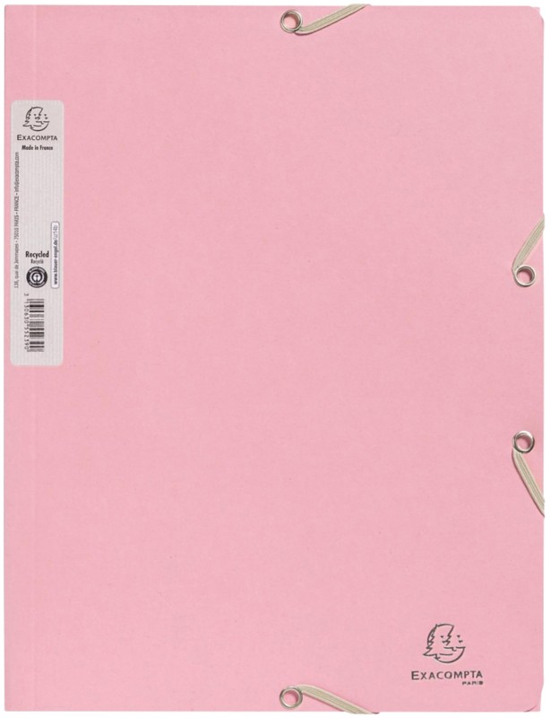 Exacompta AutentiK Dreiflügelmappe A4 Rosa Karton 400 g/m²