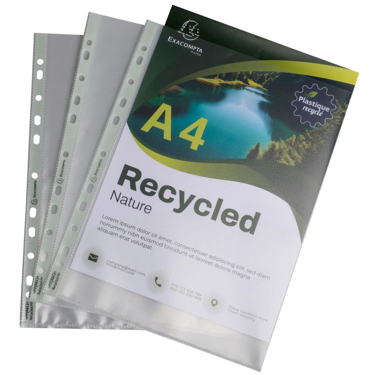 Exacompta Forever Punched Pockets Transparent 11 Holes 5350E Pack Of 25