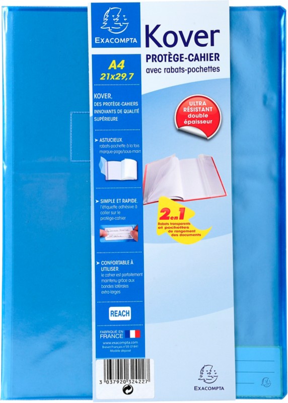 Exacompta Kover Buchcover DIN A4 Liniert Seitlich gebunden Kunststoff, PVC (Polyvinylchlorid) Mehrfarbig 60 Stück