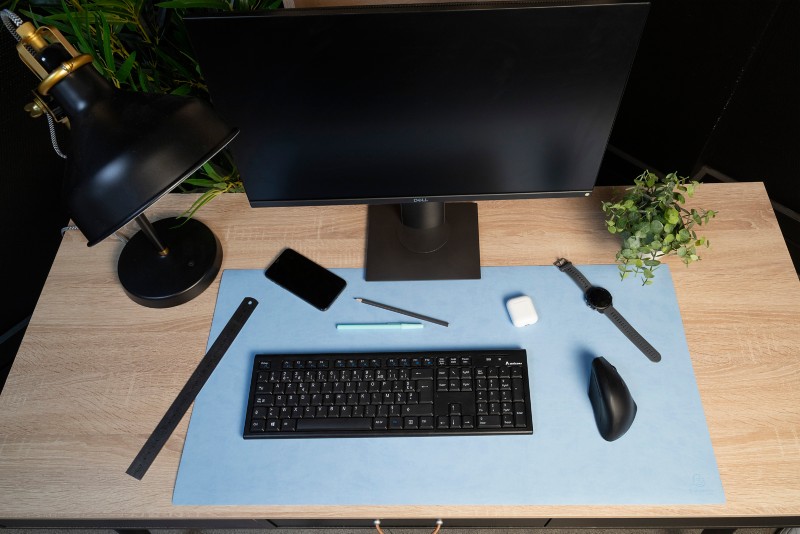 Thumbnail - Exacompta Home Office Schreibunterlage PU (Polyurethan) Marineblau, Himmelblau 40 x 80 cm