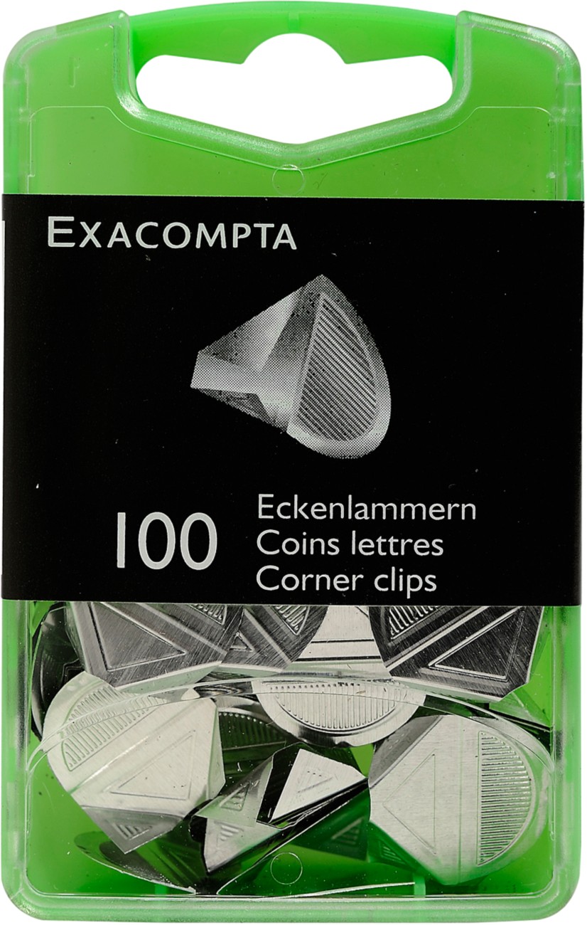 Exacompta Eckenklammern Silber 14763E 5,7 (B) x 2,2 (T) x 9 (H) cm 500 Stück