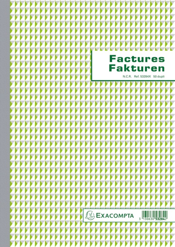 Exacompta Rechnungsbuch DIN A4 53284X Niederländischer und französischer Text Doppelt 5 Stück