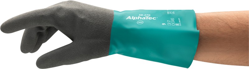 Ansell AlphaTec Chemical Protection Schutzhandschuhe Nitril, Nylon Größe 9 Grau, Türkis 6 Paar à 2 Handschuhe