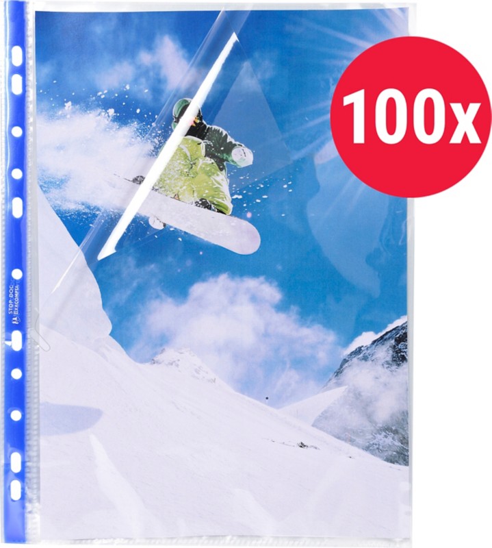 Thumbnail - Exacompta Stop Doc Klarsichthüllen Glatt Transparent 11 Löcher 5875E 100 Stück