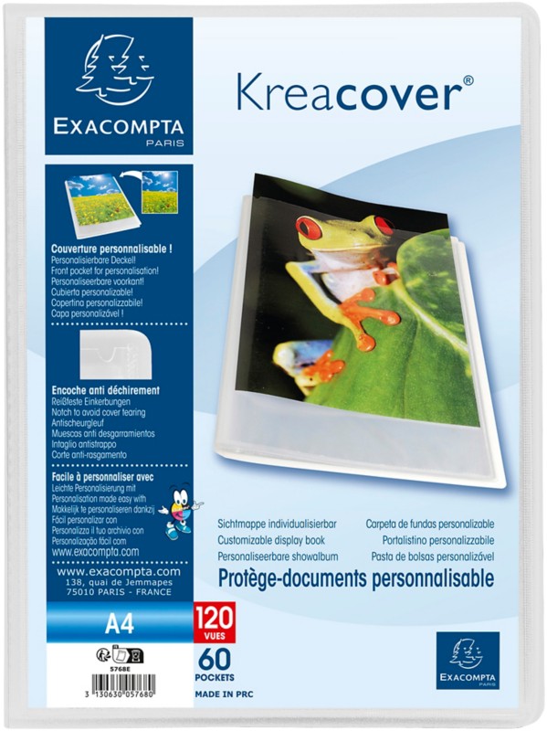 Exacompta Kreacover Display Book 60 Pockets A4 Transparent Pack Of 10