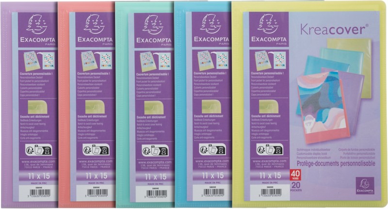 Thumbnail - Exacompta Kreacover Pastel Präsentationsmappe 20 Taschen Farbig sortiert 20 Stück