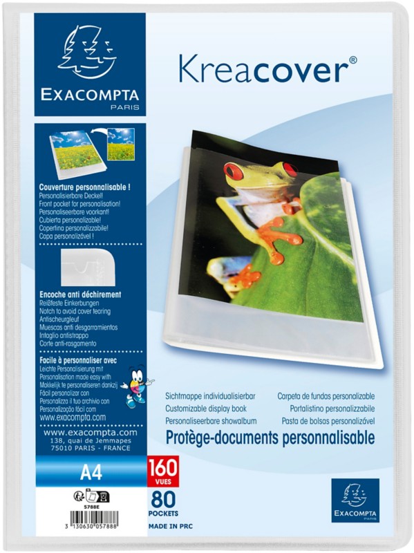 Exacompta Kreacover Präsentationsmappe 80 Taschen Milchglas Finish 8 Stück