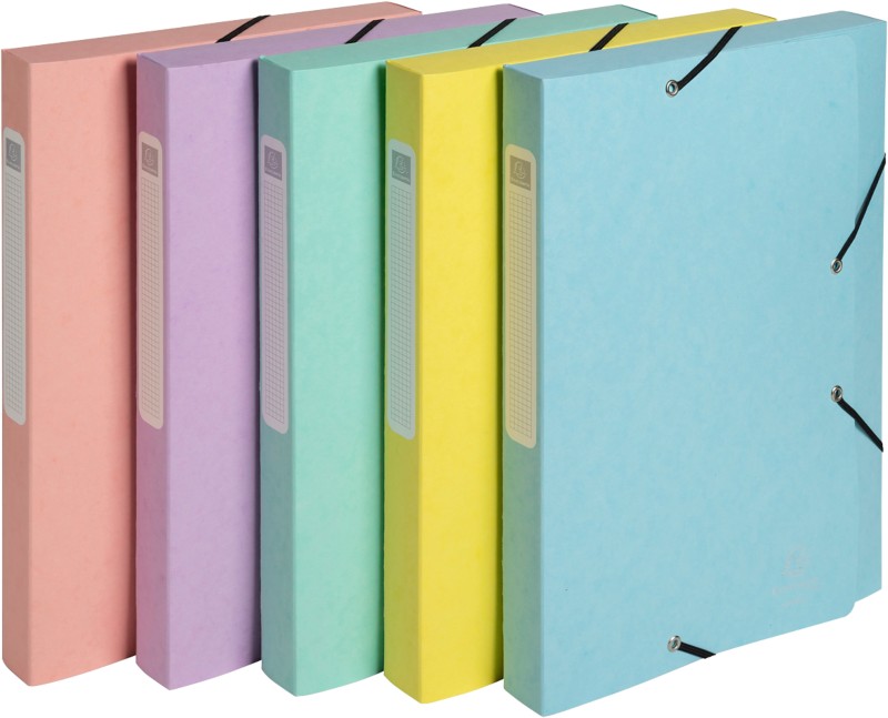 Exacompta Aquarel Archivbox 18560E DIN A4 Pressspankarton Gummiband 25 (B) x 2,5 (T) x 33 (H) cm Farbig sortiert 25 mm 1...