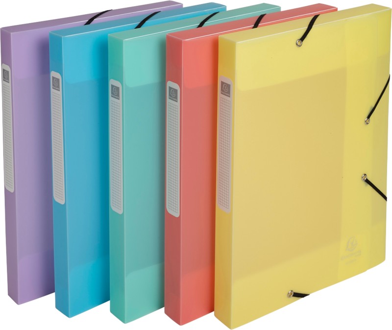 Exacompta Chromaline Pastel Archivbox 18570E DIN A4 PP (Polypropylen) Gummiband 24 (B) x 0,3 (T) x 32 (H) cm Farbig sort...