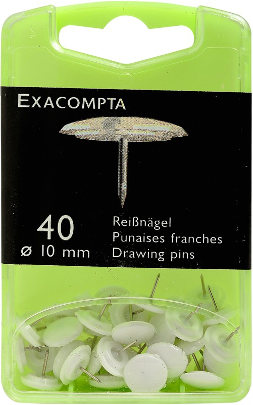 Thumbnail - Exacompta Reißnägel PS (Polystyrol) 10 mm Weiß 40 Stück