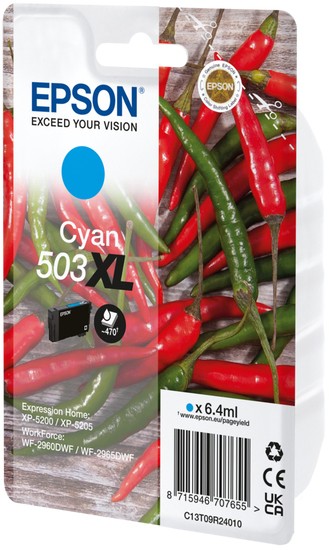 Epson 503XL Original Ink Cartridge C13t09r24010 Cyan