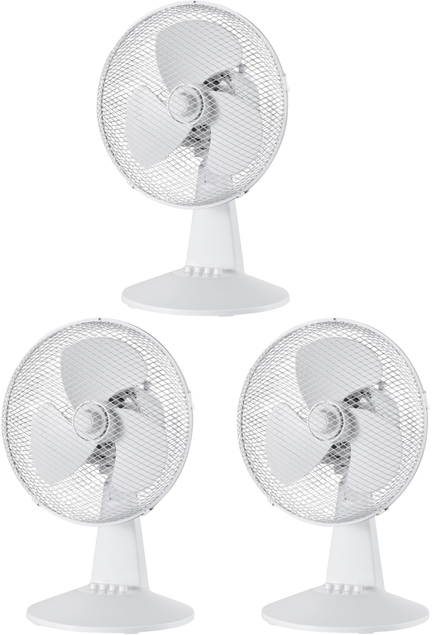 Igenix Oscillating Desk Fan Main 3 Speeds 47 Cm White Df1210 30.4 Cm Pack Of 3
