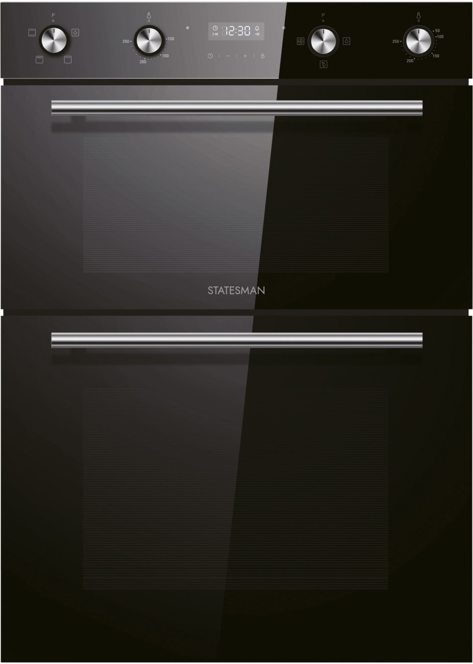 Statesman Unisex Black Built-In Electric Multifunctional Double Oven In Large - Image 4